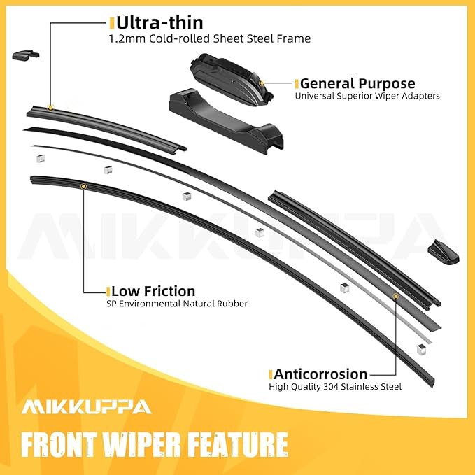 MIKKUPPA 26"+17"+14" Windshield Wiper Blades Replacement for 2015-2019 Subaru Outback, Front & Rear Wiper Blades Set, Durable Stable Quiet All Season (Pack of 3)