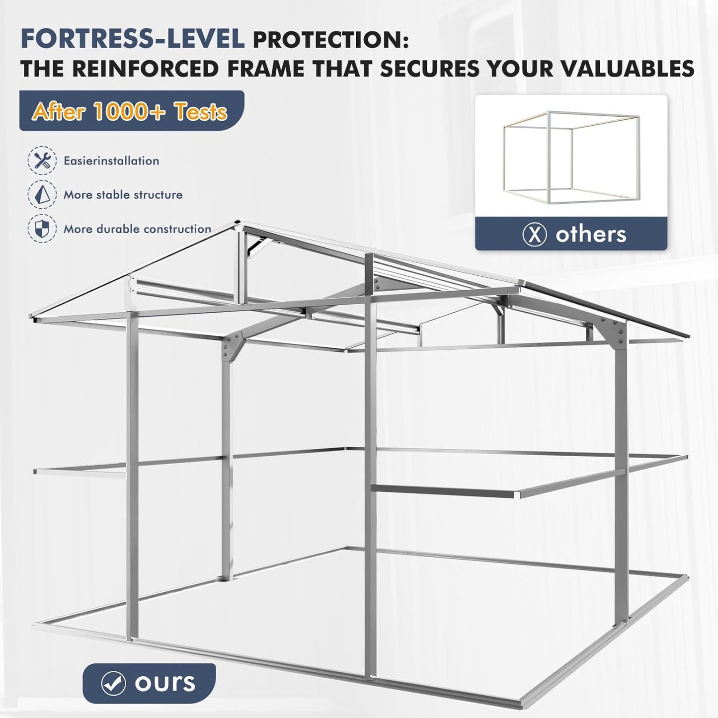 Metal Shed 10x12x7 FT, Sheds Outdoor Storage with Reinforcement, Natural Lighting Tool Sheds with Translucent Roof Panels, Windows, and Lockable Doors, Ideal for Garden, Backyard, and Patio