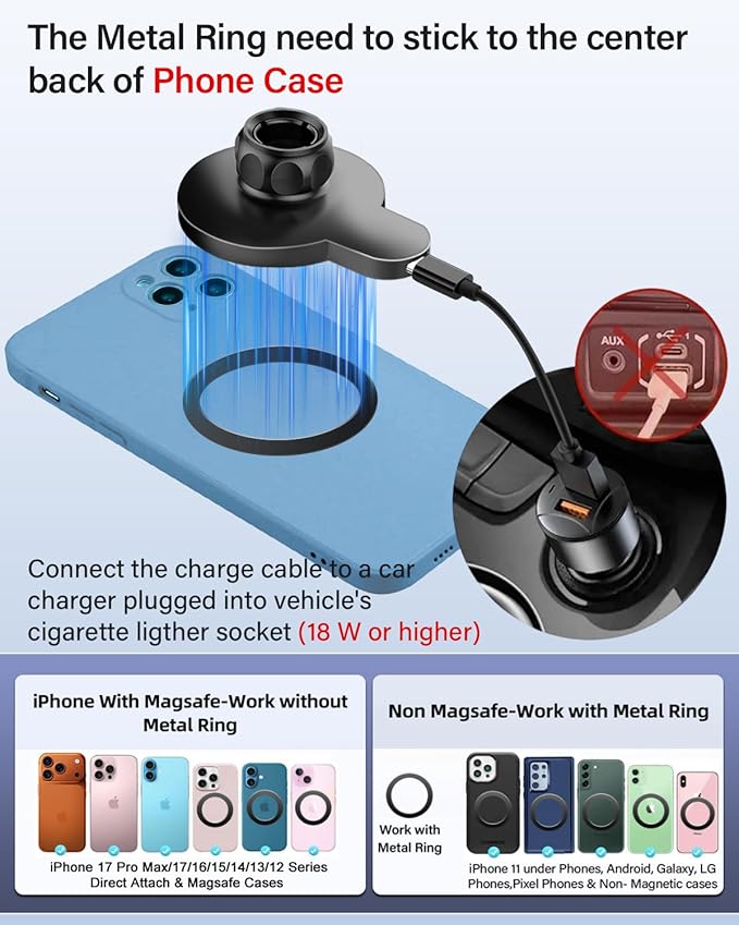 PZK Car Phone Mount for 2024-2026 BMW X5 /BMW X6 /2023 2024 2025 2026 BMW X7 Accessories Custom 14.9-inch Screen Magnetic 15W Fast Wireless Charger Car Phone Holder with 360° Rotating Extension Rod