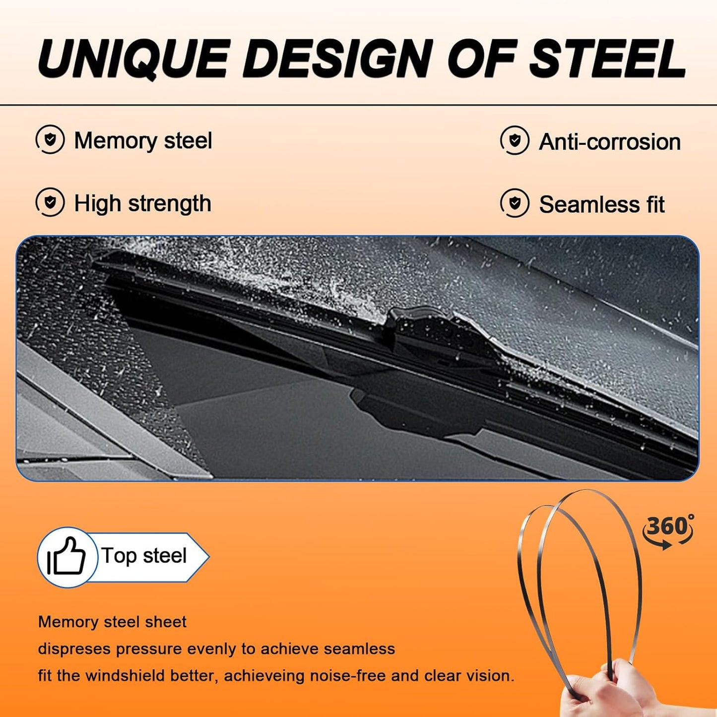 HULADAED® 24''+17''+12'' Windshield Wipers Replacement for Toyota RAV4 2012-2006,Silicone Front Rear Wiper blades for MY Car-All Weather & Quiet(3 PACK)