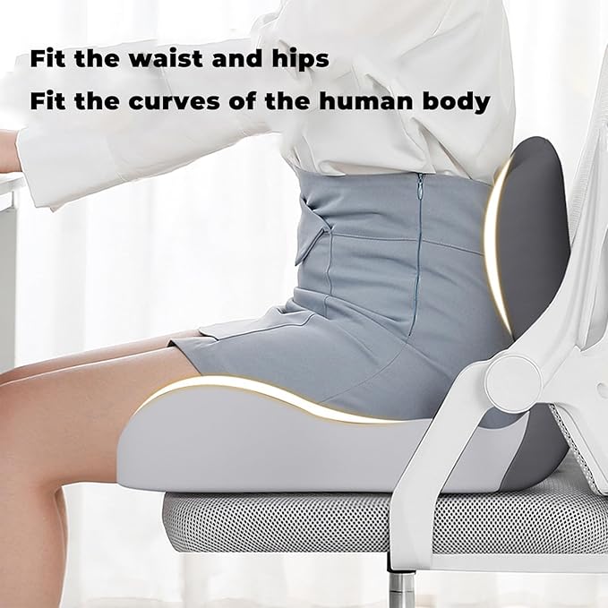 Back and Seat Cushion, Soothe+Cushion,Car Seats with Lumbar Support,Memory Foam Non Slip Skin with Back Support for Office Chair, Car (Green)
