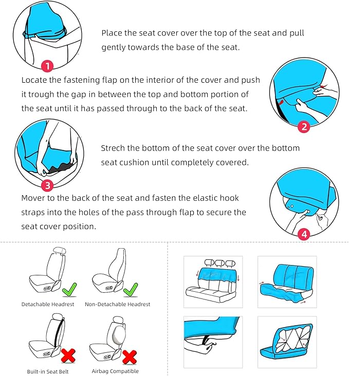 2 Pcs Premium Wolf Car Seat Cover, Breathable & Washable Car Seat Covers Full Sets, Fashionable Printed Seat Covers for Cars Interior, Universal Fit for Most Cars, Sedan, Truck, SUV
