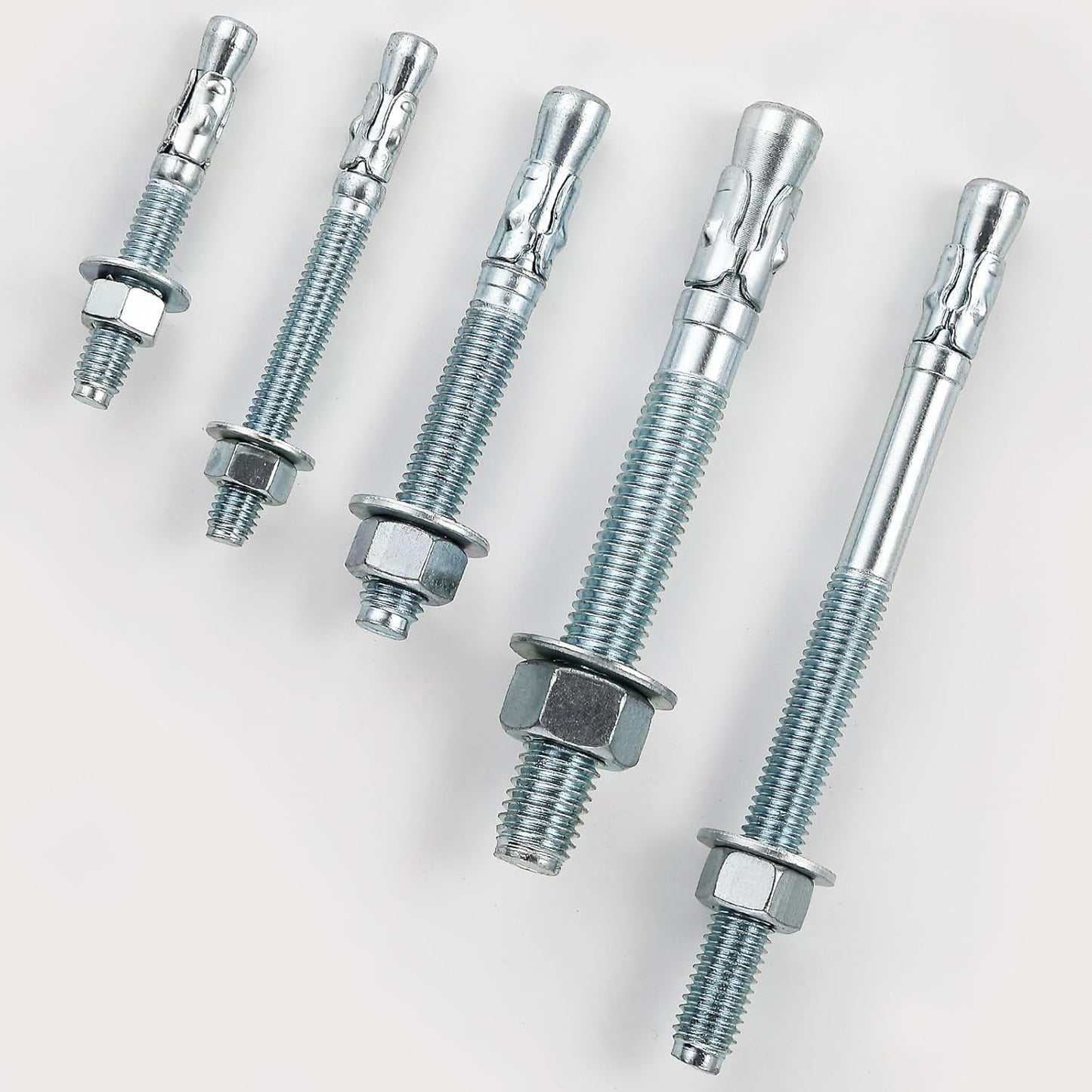 3/8x4" 30Pcs Inch Standard Fasteners for Heavy-Duty Zinc Wedge Anchors for Cement and Concrete