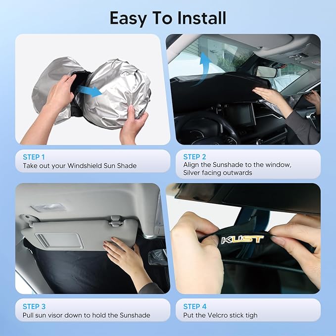 KUST Windshield Sun Shade for BMW X3 2025 2026 Custom Fit Sunshade Foldable Sun Visor Protector Interior Accessories Blocks UV Rays