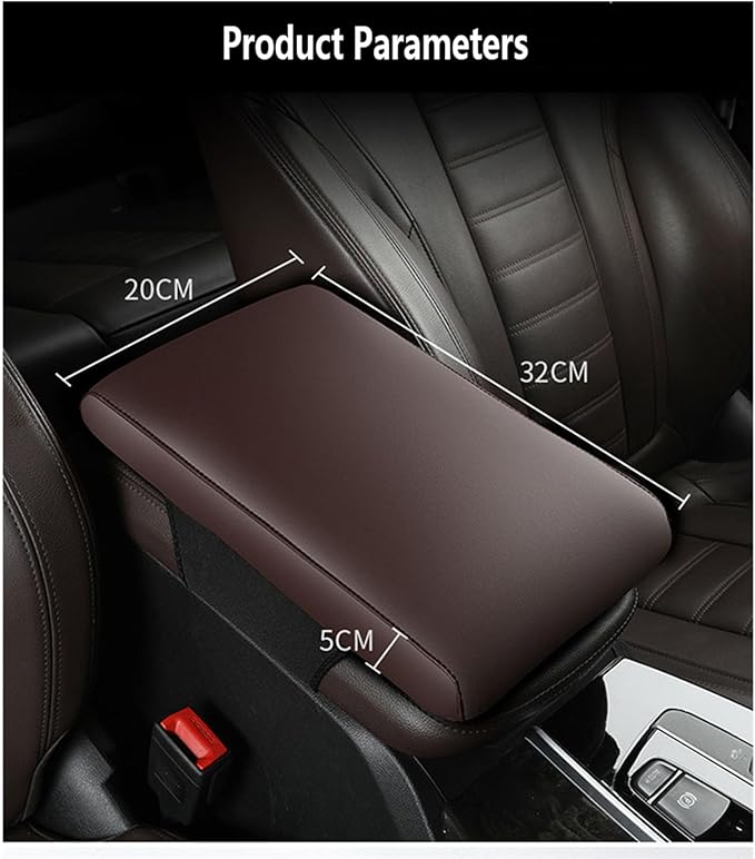Car Armrest Cover Pad for Lexus LS LS400 LS430 LS460 LS500 LS500h LS600h Premium Leather Center Console Armrest Cushion Pad Anti-Scratch Waterproof Auto Interior Accessories Dark Brown