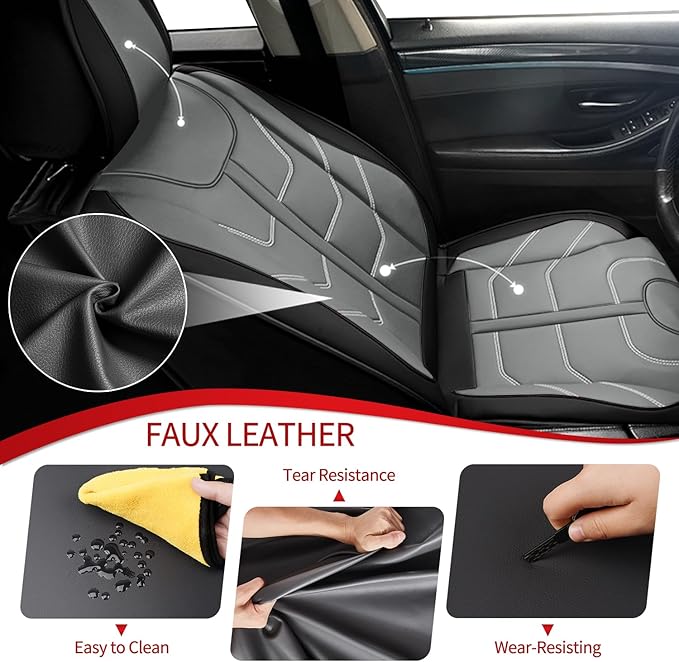 TTX LIGHTING Car Seat Covers fit for Buick Envision 2016-2025 Full Set: Premium Leather Automotive Seat Cover with Airbag Compatible Waterproof (5 Seats, Black & Gray)
