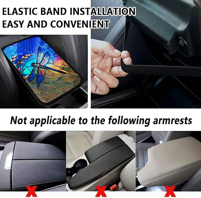 Daisy Butterfly Vehicle Center Console Armrest Cover Pad,Daisy Car Accessories Soft Middle Console Cushion Pad,Auto Arm Rest Mat Decor Daisys Gifts for Women Men Dad for Most Vehicle SUV Truck