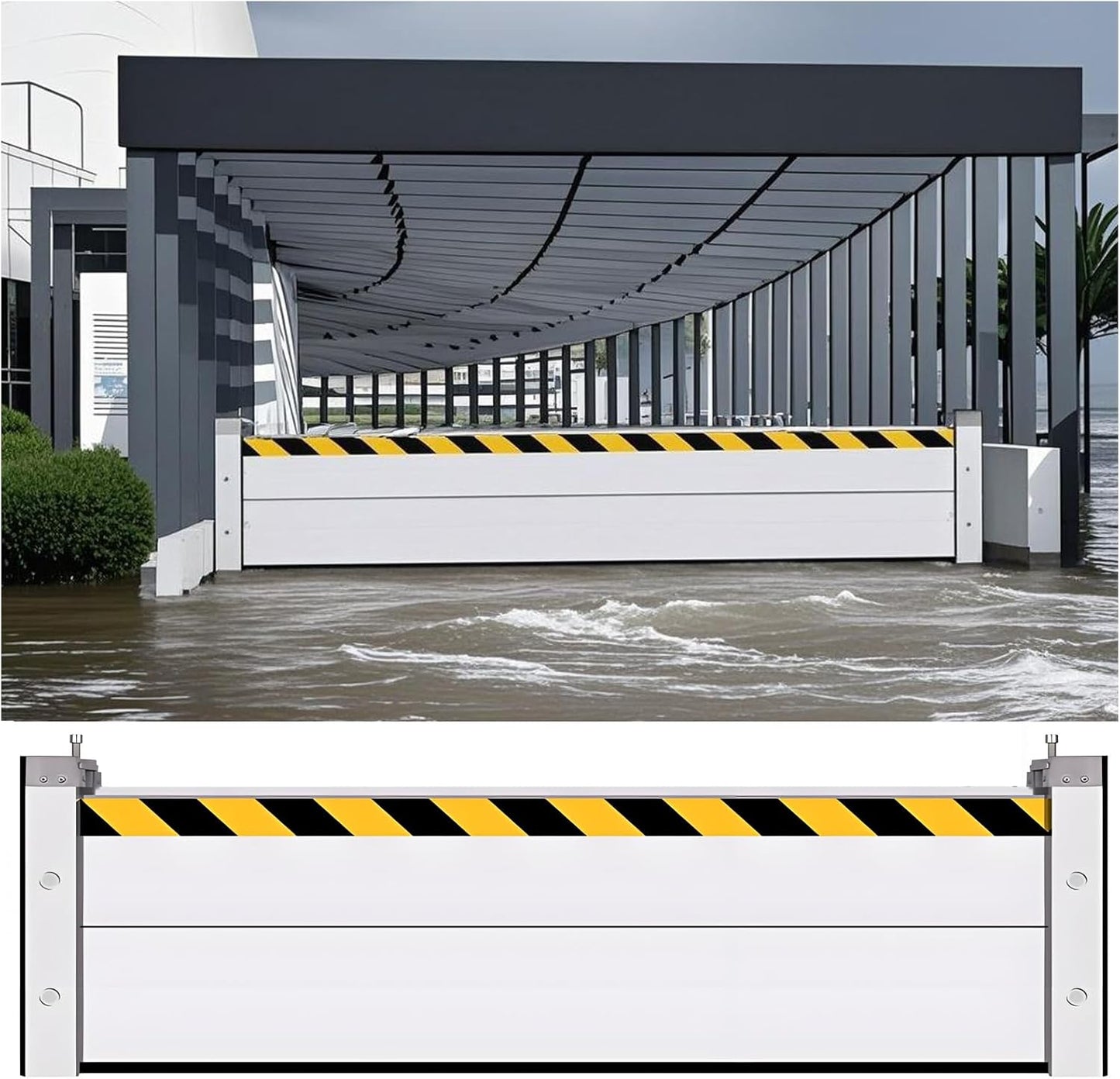 Flood Barriers for Home Exterior - Aluminum Alloy Outdoor Easy Flood Barrier Garage Doors Water Barriers for Flooding,H31.5 Inch/L7FT