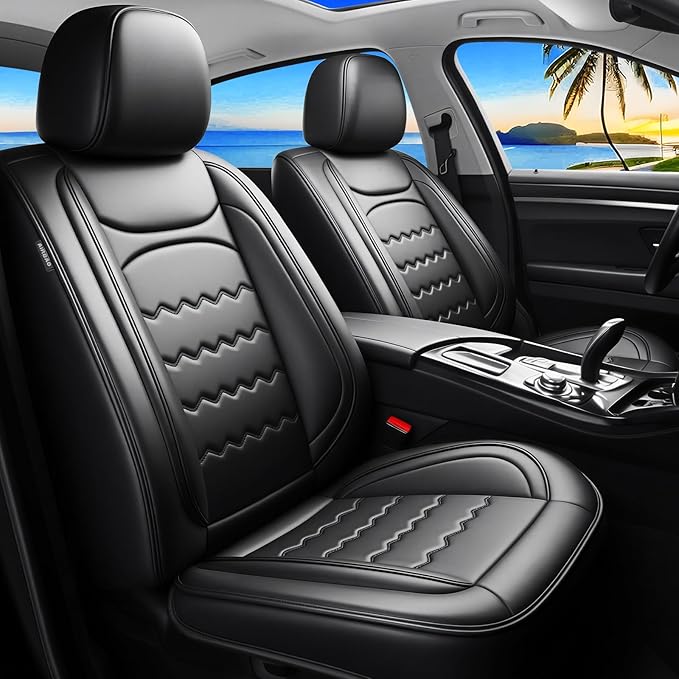 CX-50 Car Seat Covers Custom Fit for Mazda CX-50 2023-2026, Full Coverage Premium Leather Waterproof Breathable Seat Covers, Automotive Seat Protectors, Airbag Compatible(2 Front Seats, Black)