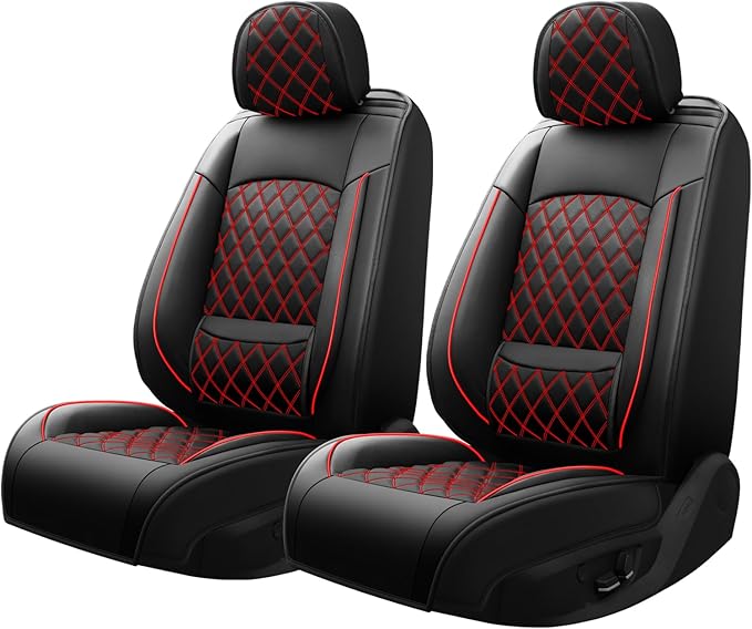 Fit for Venue Seat Covers Compatible with Hyundai Venue 2020-2026 - Waterproof Breathable Leather Automotive Seat Cushions Protector,Only 2 Front seat Covers(Redline)