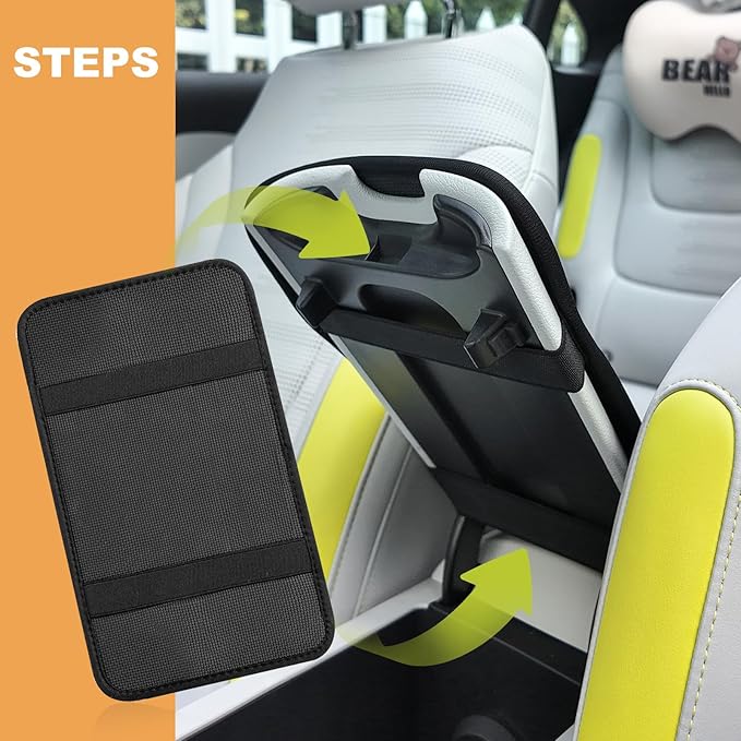 Universal Car Center Console Cushion Pad,Dog Paw Print 2 Car Armrest Pad Car Armrest Seat Box Cover Protector for Most Vehicle, SUV, Truck, Car