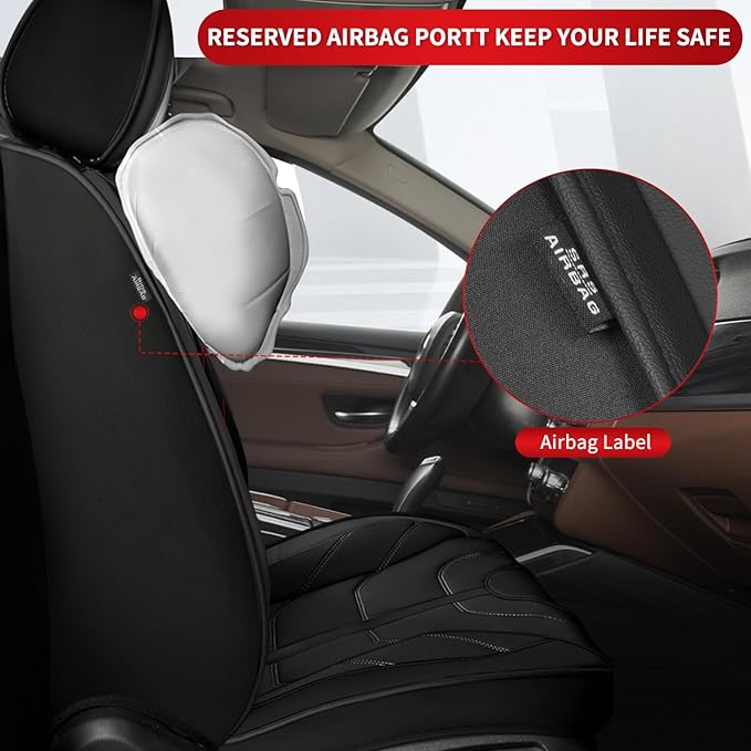 TTX LIGHTING Car Seat Covers fit for Lexus RX 350 2007-2026 Front Seat: Premium Leather Automotive Seat Cover with Airbag Compatible Waterproof (2 Seats, Black)