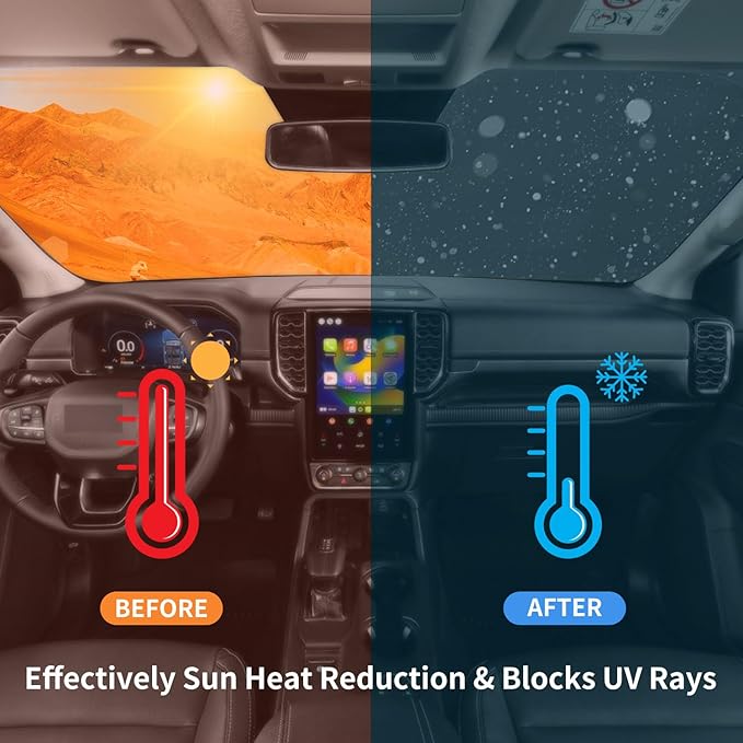 Windshield Sun Shade for 2018-2025 2026 Chevy Traverse (LS, LT, RS, Redline, Premier, High Country), Front Window Sunshade for Chevrolet Traverse, Folable Sun Visor Cover Block Out Rays & Heat