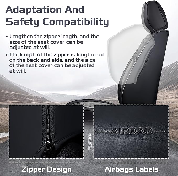 Truck Seat Covers for Toyota Tacoma 2006-2026, Waterproof Premium Leather Full Coverage Car Seat Cover, Muscle Sport Style Auto Interior Seat Cover Sets (Full Set/Black Gray)