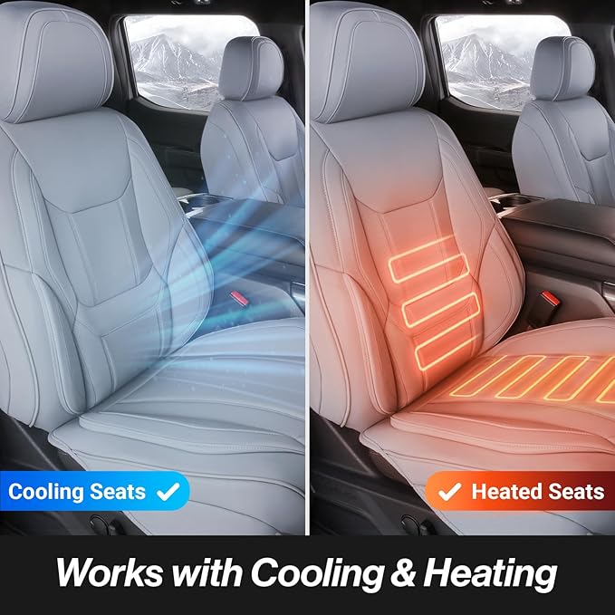 Coverland Custom Fit Car Seat Covers for SUV Compatible with [Lexus RX 300, RX 330, RX 350] Premium Car Seat Cover Water Resistant Leather Non-Slip Interior Protector [Full Set Gray - Size Chart X91]