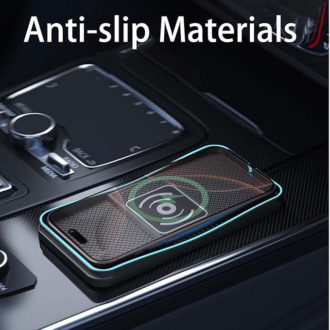 Car Wireless Charger Pad for Ford Explorer 2000-2026, Fast Car Wireless Charging Pad for Car Center Console, Non Slip Charging Mat,1M-Type C