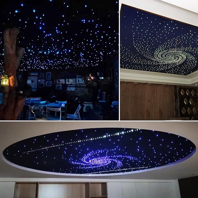 Upgraded Starlight Headliner Kit Twinkle+Meteor All in One Fiber Optic Lights,16W APP&Remote Control+Music Effect 650 pcs (0.03*0.04*0.06in)*9.8ft Star Lights for Car Truck/Cinema Restaurant