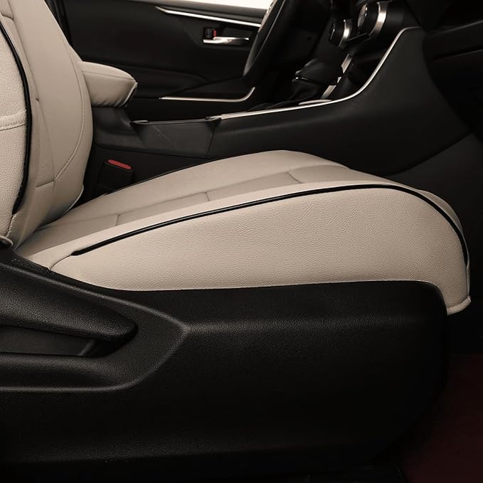 EKR Rav4 Seat Covers Custom Fit for Toyota Rav4 (Hybrid) SE/XSE & (PHEV) GR Sport 2026, Car Seat Cover Full Set for SUV,Factory-Style Interior Upgrade, Easy-Wipe Protection,Faux Leather(Beige)