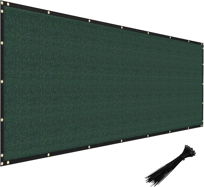 Windscreen4less Privacy Fence Screen Heavy Duty Windscreen Fencing Mesh Fabric Shade Net Cover with Brass Grommtes for Outdoor Wall Garden Yard Pool Deck, 8'x191' Green