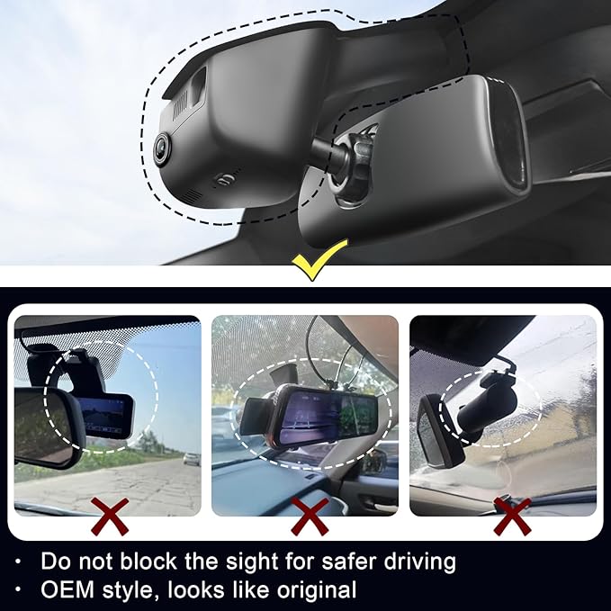 Mangoal 4K Dash Cam Custom Fit for Dodge Durango 2016 2017 2018 2019 2020 2021 2022 2023 2024 2025 2026(Model A), GT R/T SRT SXT, Integrated OEM Look, UHD 2160P, WiFi & App,Easy to Install,128GB Card