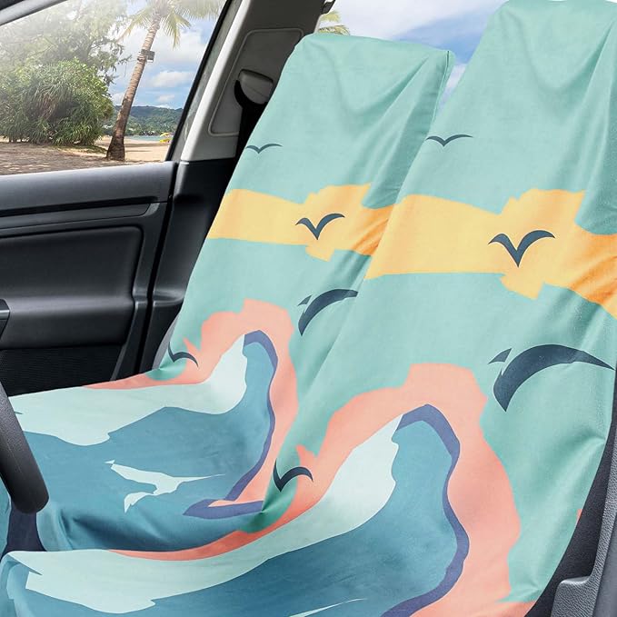 2 Pack Car Seat Towel Covers with Storage Bag 63 x 32 Inch Athletic Running Towel Seat Sweat Washable Non Slip Cover Gift for Car Outdoor Sport Activities (Sasquatch)