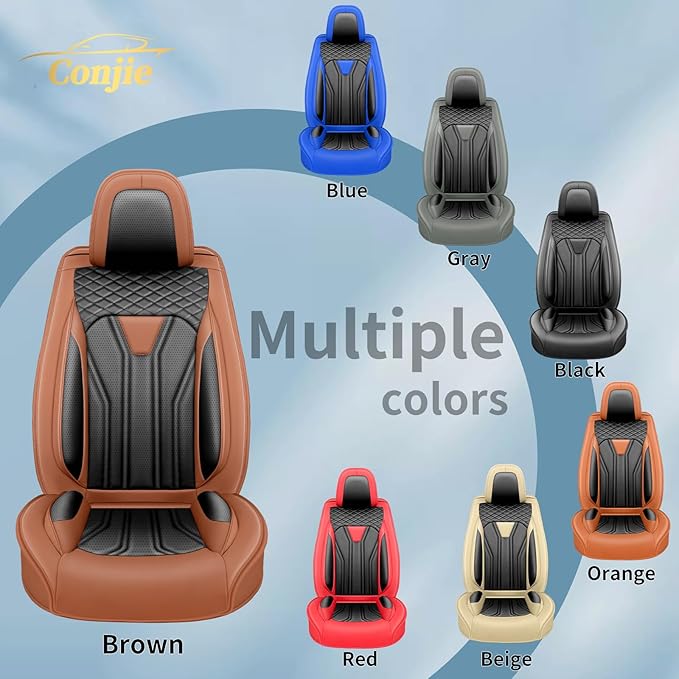 Fit Altima Car Seat Covers Compatible with Nissan Altima 2011-2025 2026 - Full Set Premium Leather， Waterproof Breathable， All-Weather Seat Cushion Protecto&Airbag Compatible（Brown & Black