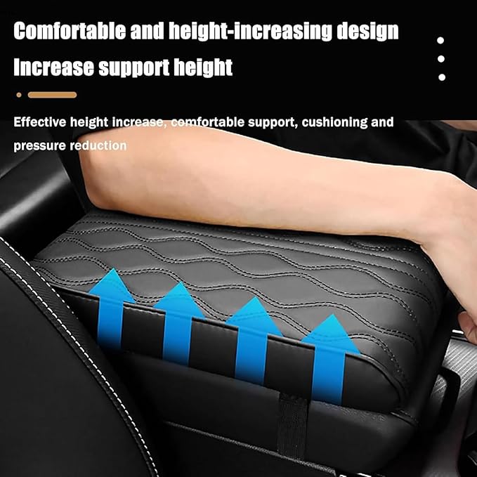 Car Center Console Cover for Ford Edge Sport 2011-2014, Universal Memory Foam Leather Comfortable Soft Armrest Box Pad Cushion Protector Accessories Easy to Clean,Brown