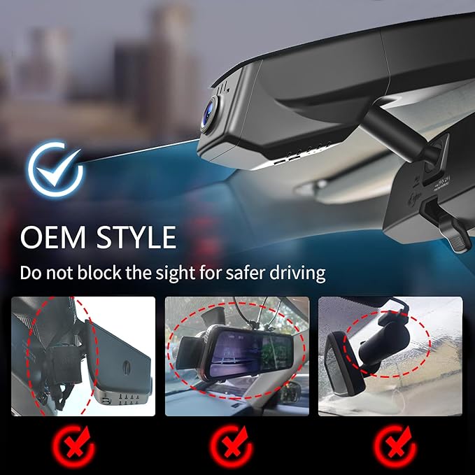 Mangoal Front 4K & Rear 1080p Dash Cam for Cadillac Escalade/Escalade ESV 2015-2020(Model C), Model B & Model C Have Same Models Years but Vehicle Sensor Cover are Different, WiFi and App, 128GB Card