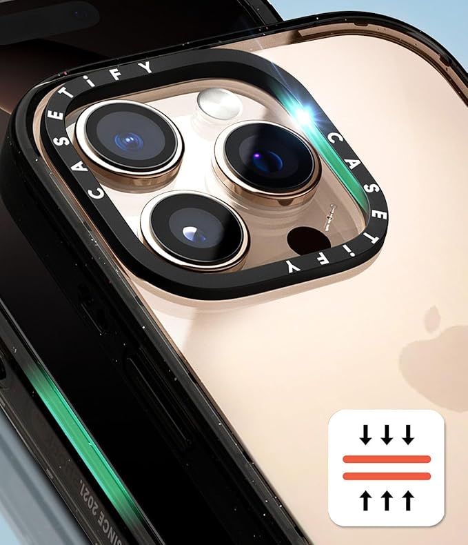 CASETiFY Impact iPhone 15 Pro Max Case [4X Military Grade Drop Tested / 8.2ft Drop Protection/Compatible with Magsafe] - AF Dream FLWRS - Clear Black