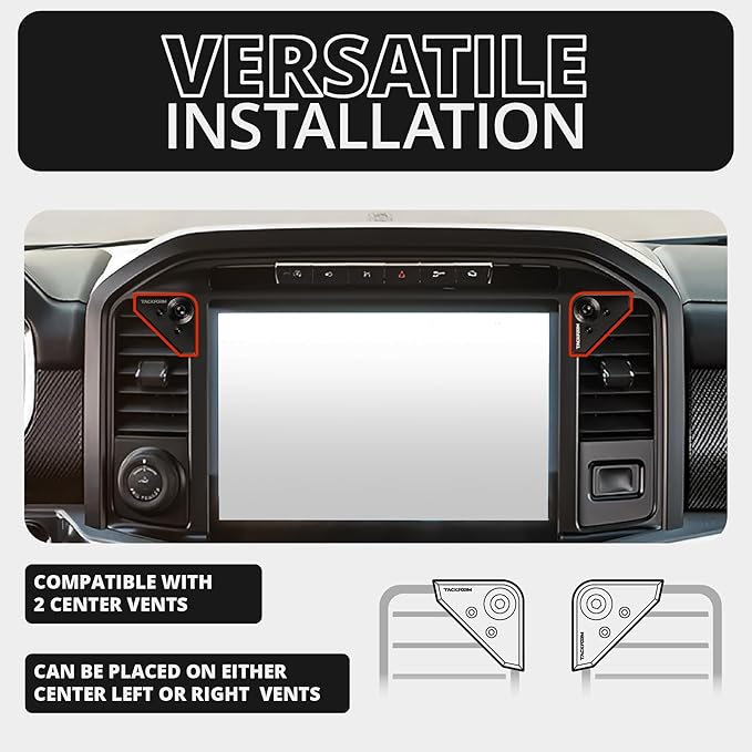 Tackform Link Vent Mount Magnetic Wireless Charging Phone Holder - Compatible with MagSafe, '21-'25 Ford F150 & Raptor, '23-'25 Ford Super Duty | Aluminum Bracket | Short Reach