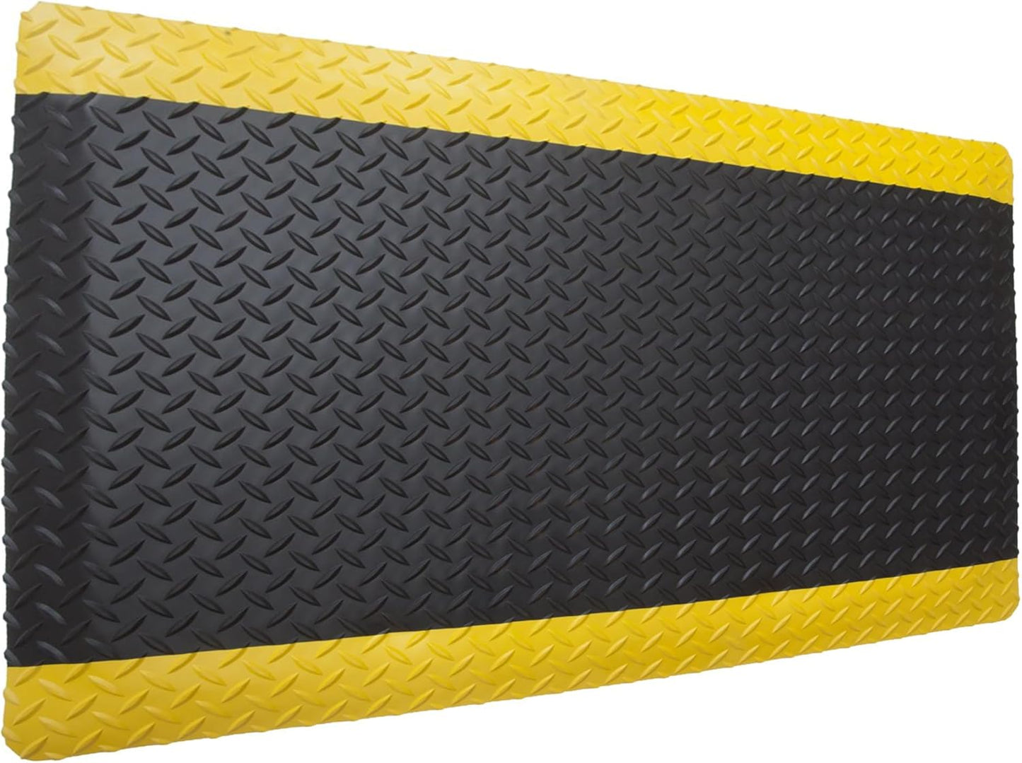 Rhino Mats, American Classic Diamond Anti-Fatigue Mats, Industrial Ergonomic Comfort Standing Mat for Work, Home, Garage, Office, Kitchen or Anywhere (Black/Yellow 9/16" Thick, 2 FT. x 6 FT.)