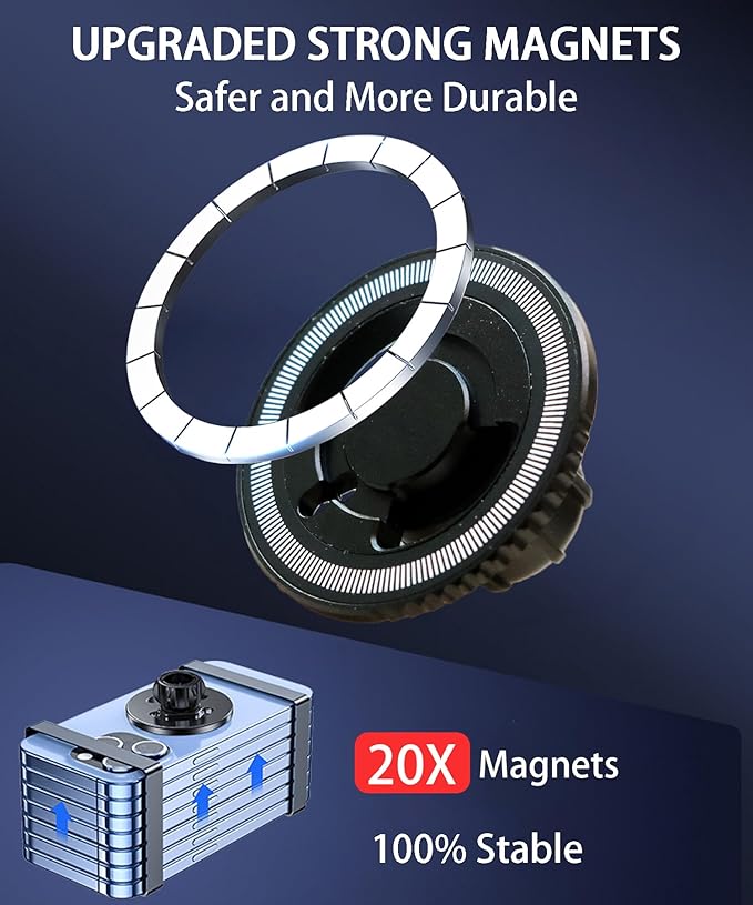 Magnetic Car Phone Mount for Toyota RAV4 2022 Accessories, for MagSafe Strong Magnets Cell Phone Holder 9-Inch Touch Screen Cradles, with Portable Phone Gripper 360° Rotation