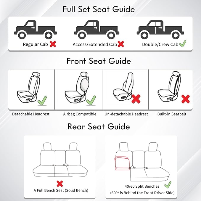 Huidasource Tacoma Truck Seat Covers Custom Fit for Toyota Tacoma 4th Gen(2024-2026) Double&Crew Cab SR SR5 Limited TRD Sport/Off Road Trailhunter, Front & Rear Car Seat Cover(Full Set/Black&Red)