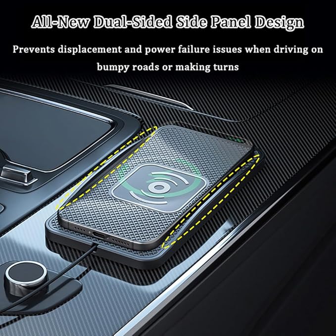 Wireless Car Charger Pad for Kia Telluride 2020-2025, Type-C/USB 20W Car Wireless Charger Non-Slip Phone Charging Pad Car Accessories,B 30cm Cable USB Plug