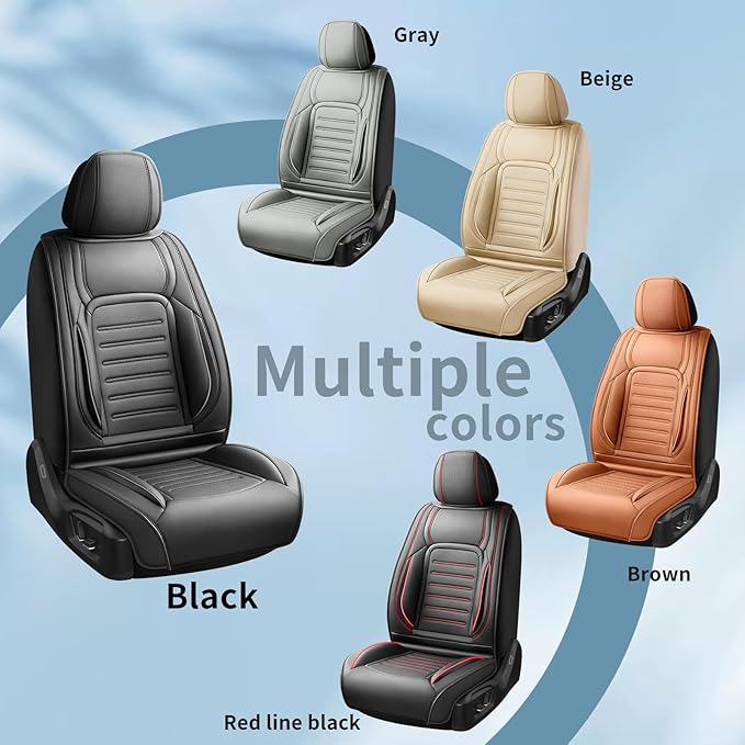 Fit HRV Premium Leather Car Seat Covers Compatible with Honda HRV 2016-2025 2026, Breathable, Wear Resistant, Airbag Compatible, All-Weather Protection & Full Coverage, Full Set Brown