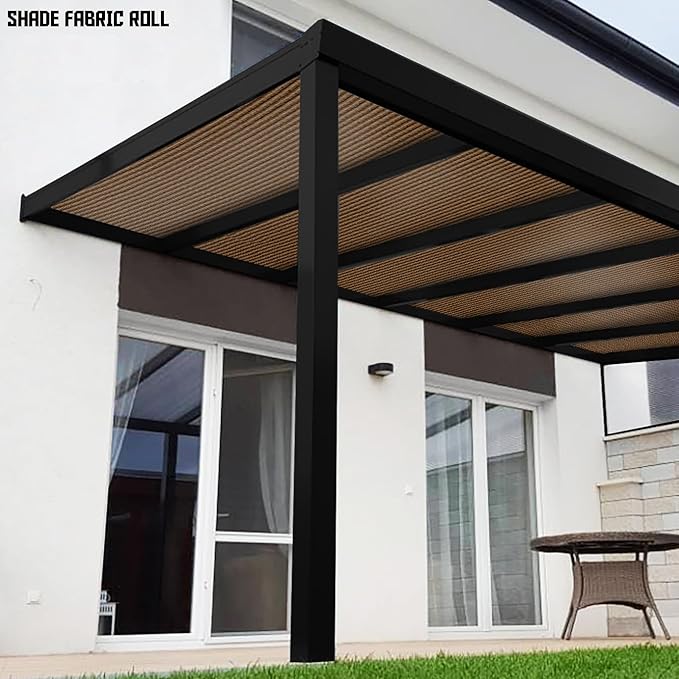 TANG Sun Shade Fabric Roll 8'x67' Shade Cloth for Garden Brown HDPE Mesh Shading Pergola Cover Replacement Canopy, 95% Blockage Sunshades for Outdoor Patio Backyard Plant