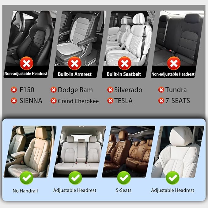 Car Seat Covers Front Pair,Universal Fit for Cars,SUVs,Trucks,and Sedans,Faux Leather Car Seat Cushion Compatible with Airbags,Waterproof Car Seat Protector,Grey