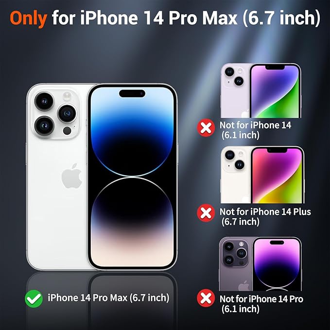 SUPFINE Magnetic for iPhone 14 Pro Max Case (Compatible with MagSafe) (Military Grade Drop Protection) Slim Translucent Matte Shockproof with Anti-Fingerprint Phone Case,Lavender Gray