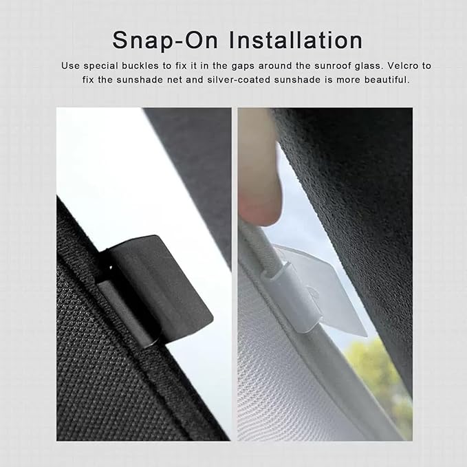 Sunshade Roof Compatible with Tiguan 2010-2017 SUV, Heat Insulation Sunroof Shade, Foldable Glass Roof Shade with Storage Bag, Black