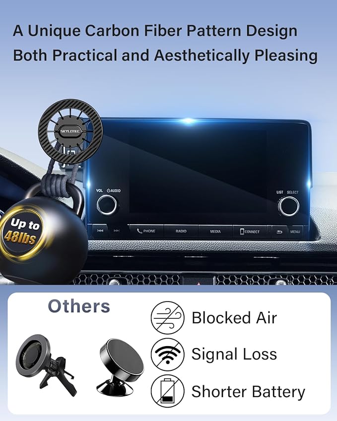 Car Phone Holder for Honda Civic 2022 2023 2024 2025 2026 Accessories 7/9-Inch Screen Fixed Clip, Automobile Cradles Magnetic Phone Mount Compatible with MagSafe, Strong Magnets Cell Phone Base