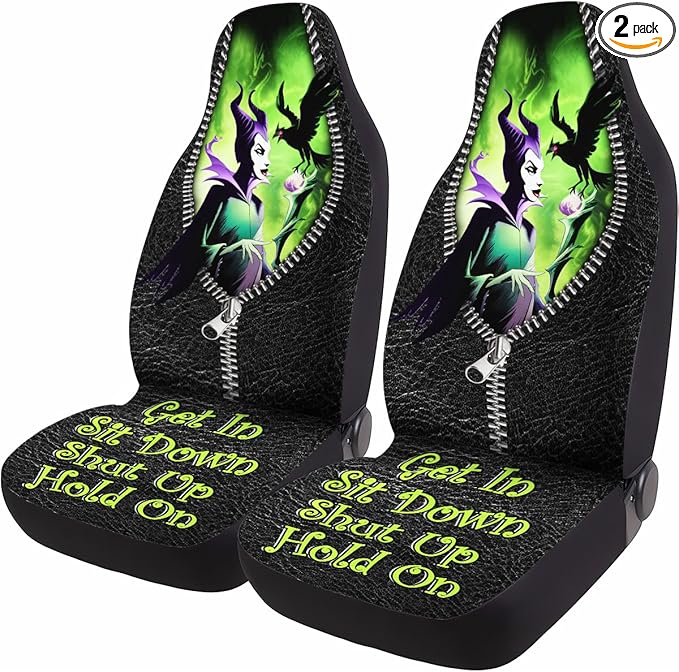 GENANY Evil Queen Car Seat Covers Set of 2, Breathable Front Seat Covers for Truck Sedan SUV, Movie Themed Car Accessories, Witchy Gift for Women Men