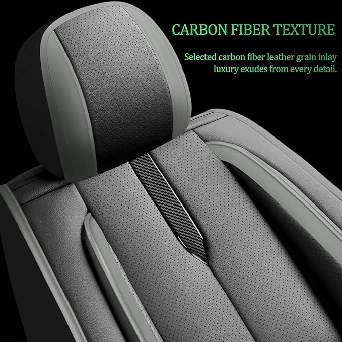 Fit Palisade Car Seat Covers for Hyundai Palisade 2000-2025 2026 -Upgraded Premium Waterproof & Breathable Leather,Airbag Compatible,All-Weather Seat Cushion Protector,Full Set,Black-Grey