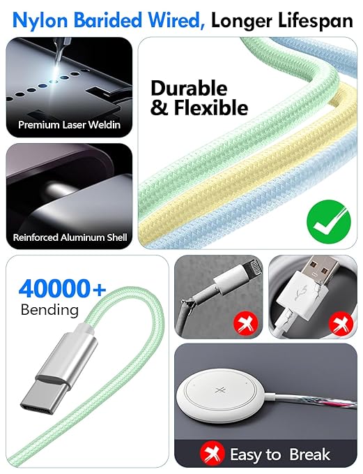 Travel Essentials for Apple Watch Charger,iPhone Charger,3 in 2 Type C/L/Magnetic Fast Charging Cable,Multi Charging Cable Portable Designed for iWatch Series,iPhone 17-11,Galaxy S26-S21,Car-5FT
