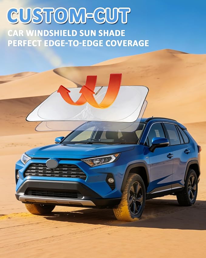 Sunshade for Fusion Windshield Sun Shade for 2013-2019 2020 2021 Ford Fusion Accessories Front Window Shield Cover Foldable Sun Visor Blocker Keep Car Cooler