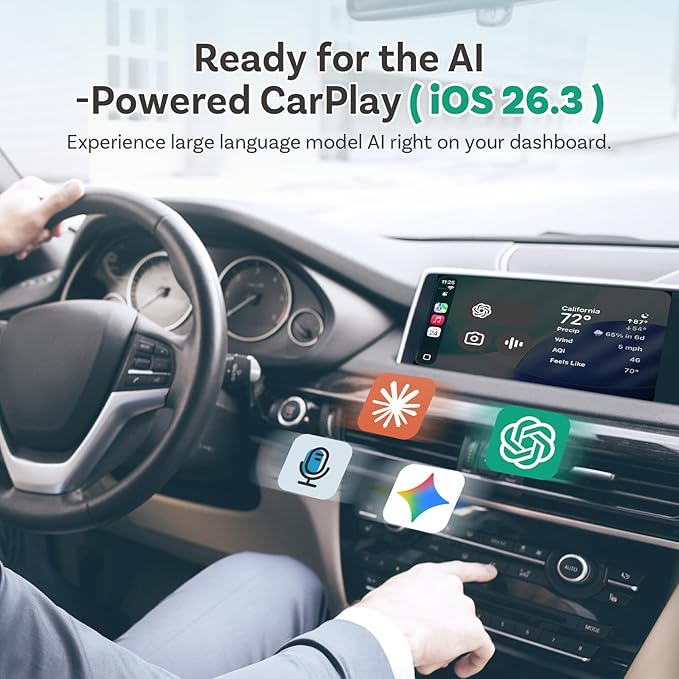 OTTOCAST Mini Pot (2026 Version) Wireless 2-in-1 CarPlay & Android Auto Adapter,Plug&Play Dongle for iPhone & Android,Bluetooth Auto Connect,Converts Factory Wired to Wireless CarPlay Adapter(USB-C)