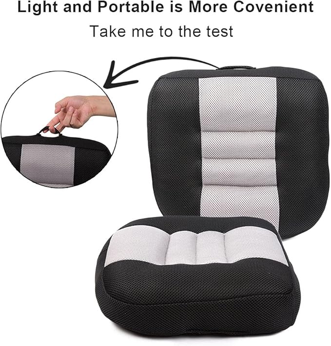 Srutirbo Car Booster Seat Cushion Heightening Height Boost Mat, Breathable Mesh Portable Car Seat Pad Angle Lift Seat for Car, Office,Home (Pure Navy)