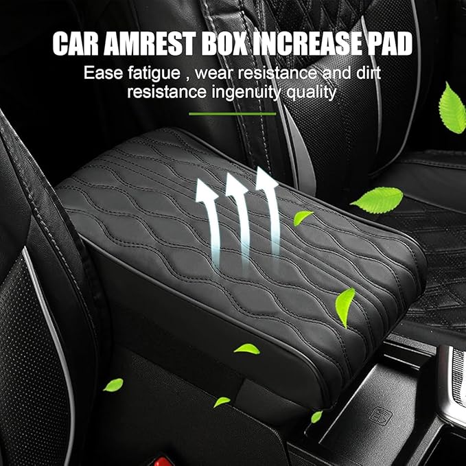 Car Center Console Cover for Ford Edge Sport 2011-2014, Universal Memory Foam Leather Comfortable Soft Armrest Box Pad Cushion Protector Accessories Easy to Clean,Beige