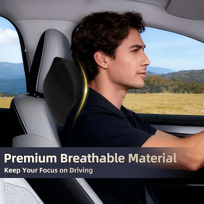 Car Neck & Lumbar Support Pillow Set for Honda Accord, Soft Memory Foam Headrest & Back Cushion, Ergonomic Comfortable Seat Support for Daily Driving and Long Trips Car Interior Accessories