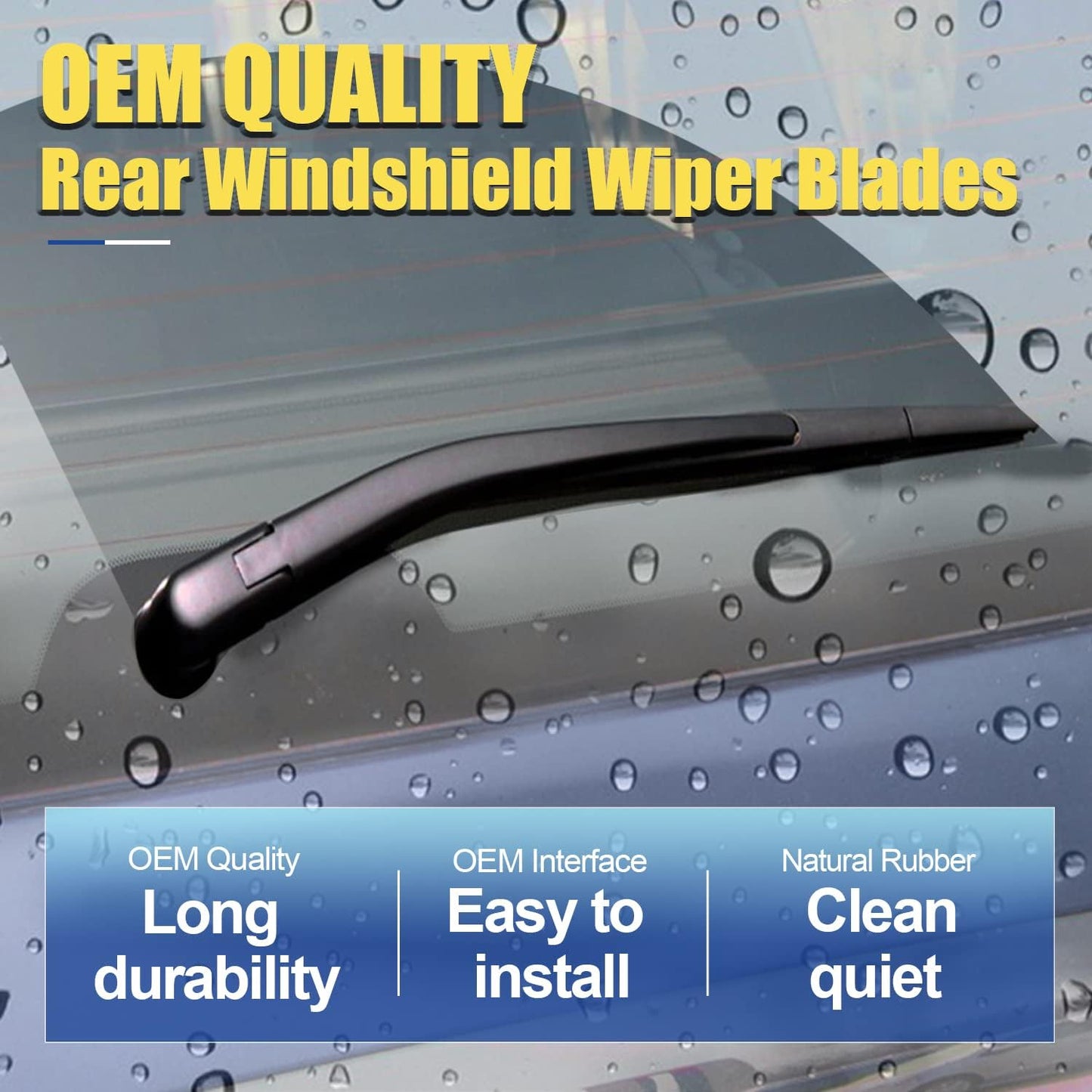 3 wipers Replacement For Toyota Rav4 2001-2005/Toyota Highlander 2001-2007, Windshield Wiper Blades Original Equipment Replacement - 22"+19"+12" (Set of 3) U/J HOOK