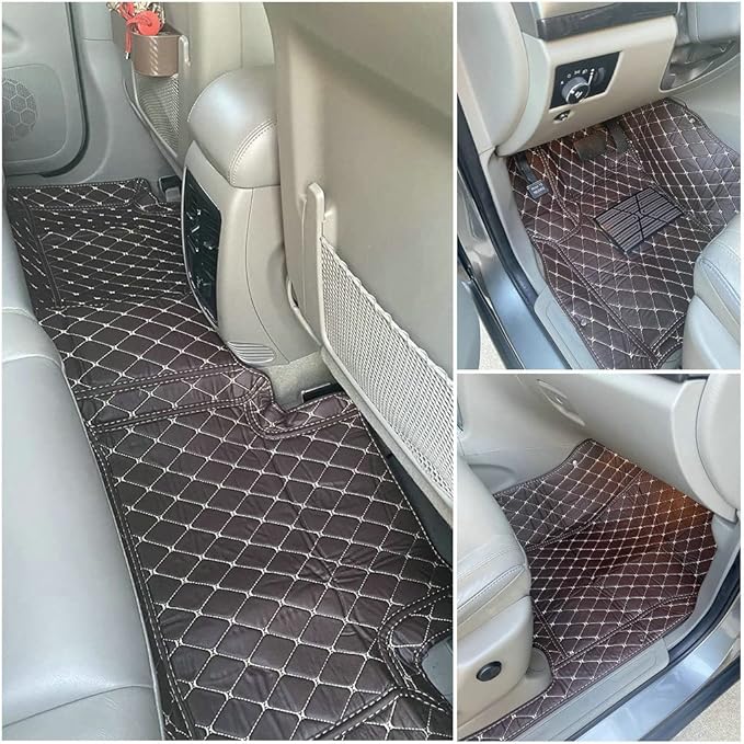 Customize Car Floor Mats for 99% Sedan SUV Sports Car All Weather Leather Full Coverage Waterproof Non-Slip Vehicle Lining Pads (Wine red)